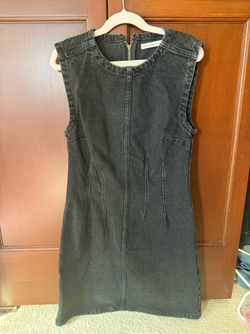 Abercrombie & Fitch Black Sleeveless Denim Mini Dress